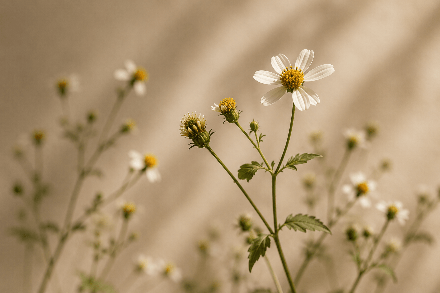 Bidens Pilosa daisies in bloom
